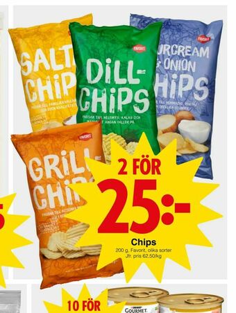 Matöppet Chips erbjuda