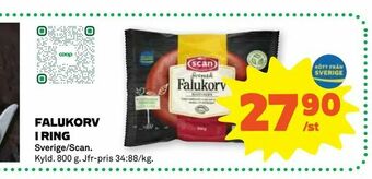 Stora Coop Falukorv i ring erbjuda