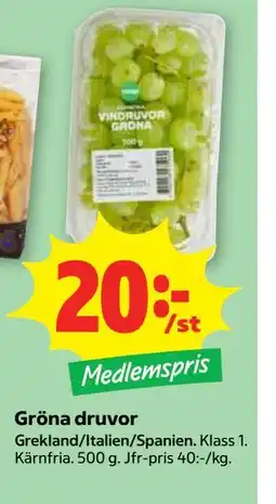 Stora Coop Gröna druvor, Medlemspris erbjuda