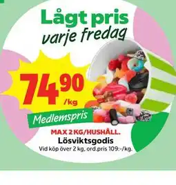 Stora Coop Lösviktsgodis, Medlemspris erbjuda