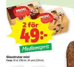 Stora Coop Glasstrutar mini, Medlemspris erbjuda