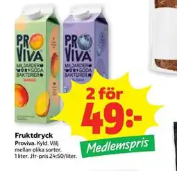 Stora Coop Fruktdryck, Medlemspris erbjuda