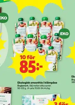 Stora Coop Ekologisk smoothie i klämpåse erbjuda