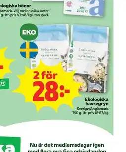 Stora Coop Ekologiska havregryn erbjuda