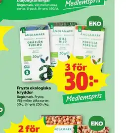 Stora Coop Frysta ekologiska kryddor, Medlemspris erbjuda