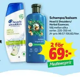 Stora Coop Schampo/balsam, Medlemspris erbjuda
