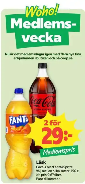 Läsk, Medlemspris