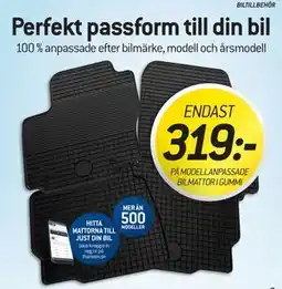 thansen MODELLANPASSADE BILMATTOR I GUMMI erbjuda