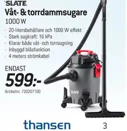 thansen SLATE Våt- & torrdammsugare erbjuda