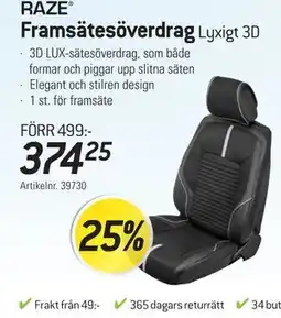 thansen RAZE Framsätesöverdrag Lyxigt 3D erbjuda