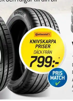 Continental KNIVSKARPA PRISER DÄCK