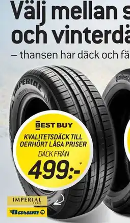 thansen BEST BUY KVALITETSDÄCK TILL OERHÖRT LÅGA PRISER DÄCK erbjuda
