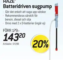 thansen RAZE Batteridriven sugpump erbjuda