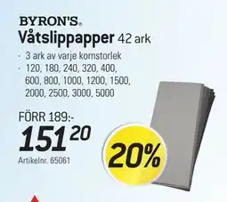 thansen BYRON'S Våtslippapper erbjuda