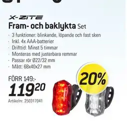 thansen X-ZITE Fram- och baklykta erbjuda