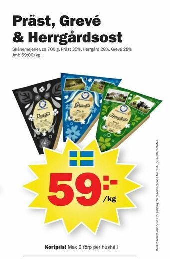 Präst, Grevé & Herrgårdsost