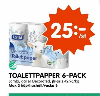 Tempo Toalettpapper 6-pack erbjuda