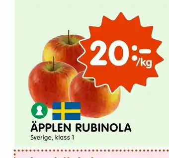 Tempo Äpplen rubinola erbjuda
