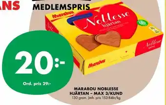 ÖoB Marabou noblesse hjärtan - max 3/kund erbjuda