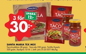 ÖoB Santa maria tex mex erbjuda