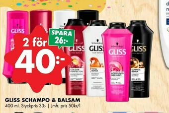 ÖoB Gliss schampo & balsam erbjuda