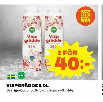 Coop Vispgrädde 5 dl erbjuda