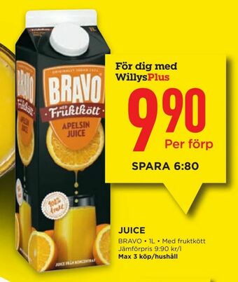Willys Juice erbjuda