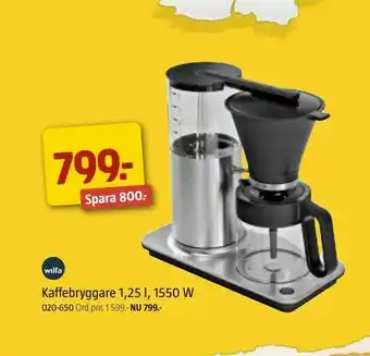 Jula Kaffebryggare 1,25 l, 1550 W erbjuda