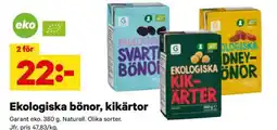 City Gross Garant ekologiska bönor, kikärtor erbjuda