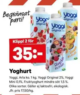 City Gross Yoggi yoghurt erbjuda