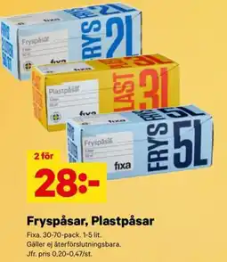 City Gross Fixa fryspåsar plastpåsar erbjuda