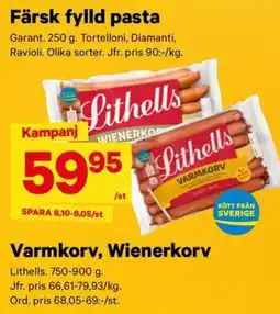 City Gross Lithells varmkorv, wienerkorv erbjuda