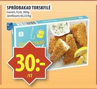Matvärlden Tensta Sprödbakad torskfilé erbjuda