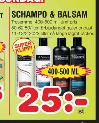 Nya Pulsen Schampo & balsam erbjuda