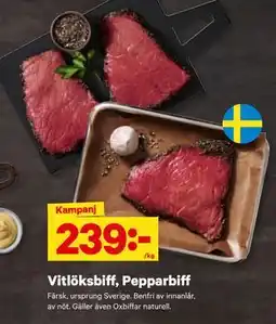 City Gross Vitlöksbiff, Pepparbiff erbjuda