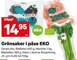 City Gross Grönsaker i påse EKO erbjuda