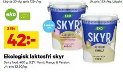 City Gross Ekologisk laktosfri skyr erbjuda