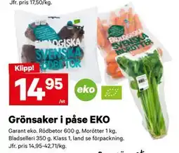 City Gross Grönsaker i påse EKO erbjuda