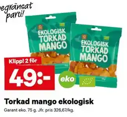 City Gross Torkad mango ekologisk erbjuda