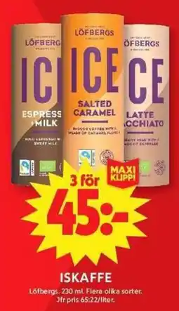 ICA Maxi Löfbergs iskaffe erbjuda