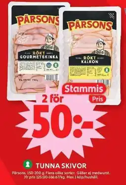 ICA Maxi Pärsons tunna skivor erbjuda