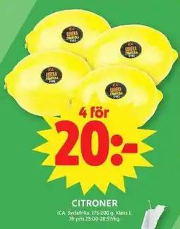 ICA Maxi Ica citroner erbjuda
