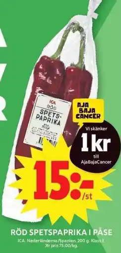 ICA Maxi ICA röd spetspaprika erbjuda