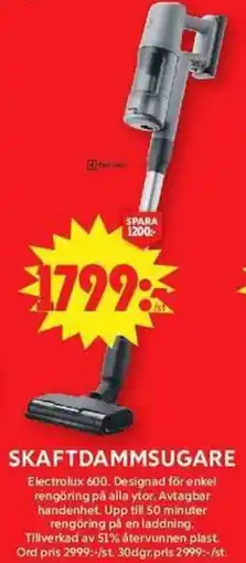 ICA Maxi Electrolux skaftdammsugare 600 erbjuda