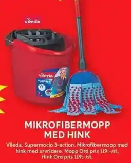 ICA Maxi Vileda mikrofiber mopp med hink erbjuda