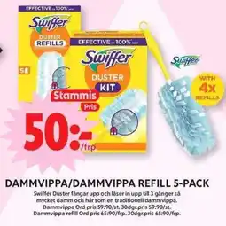 ICA Maxi Swiffer dammvippa/dammvippa refill 5-pack erbjuda