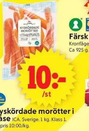 Nyskördade morötter i påse ICA