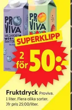 ICA Supermarket Fruktdryck Proviva erbjuda