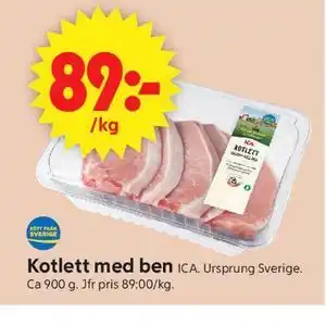 ICA Supermarket Kotlett med ben erbjuda