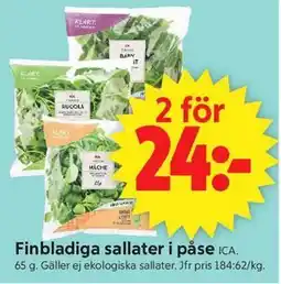 ICA Supermarket Finbladiga sallater i påse ICA erbjuda